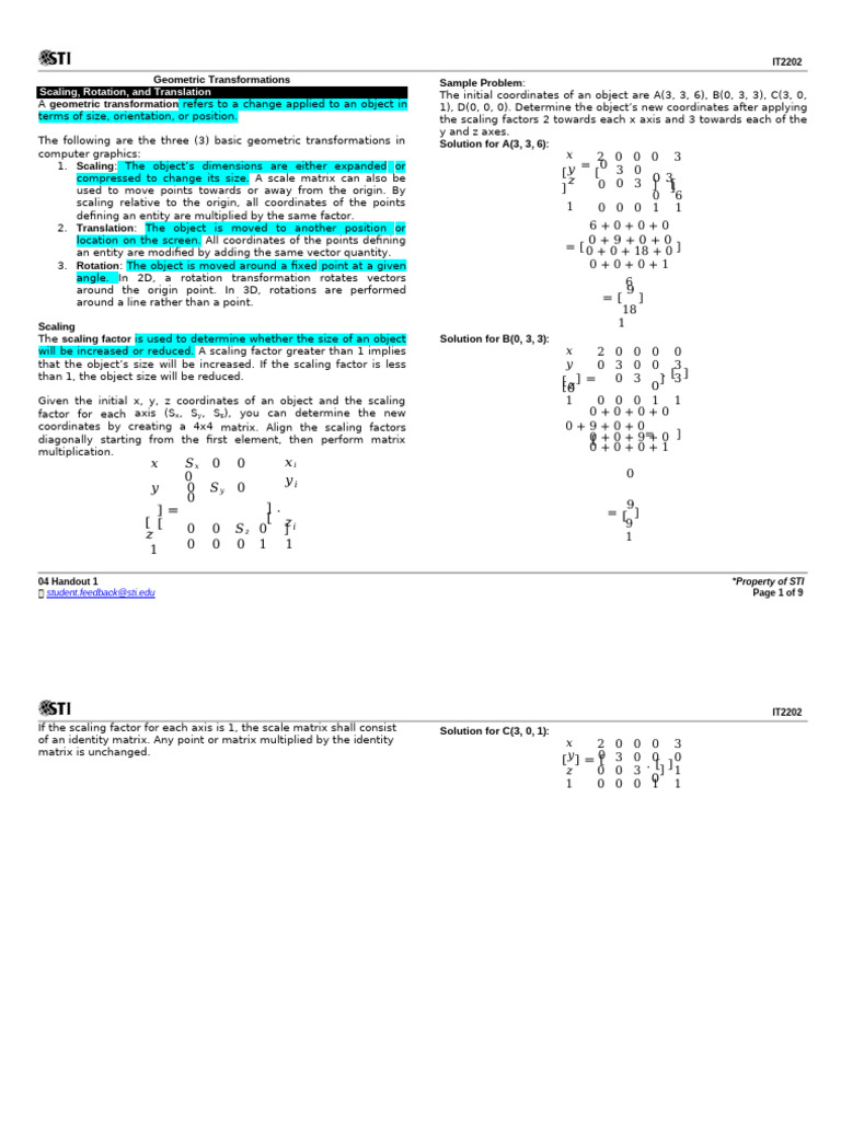 Computer Graphic 4 | PDF | Cartesian Coordinate System | Euclid