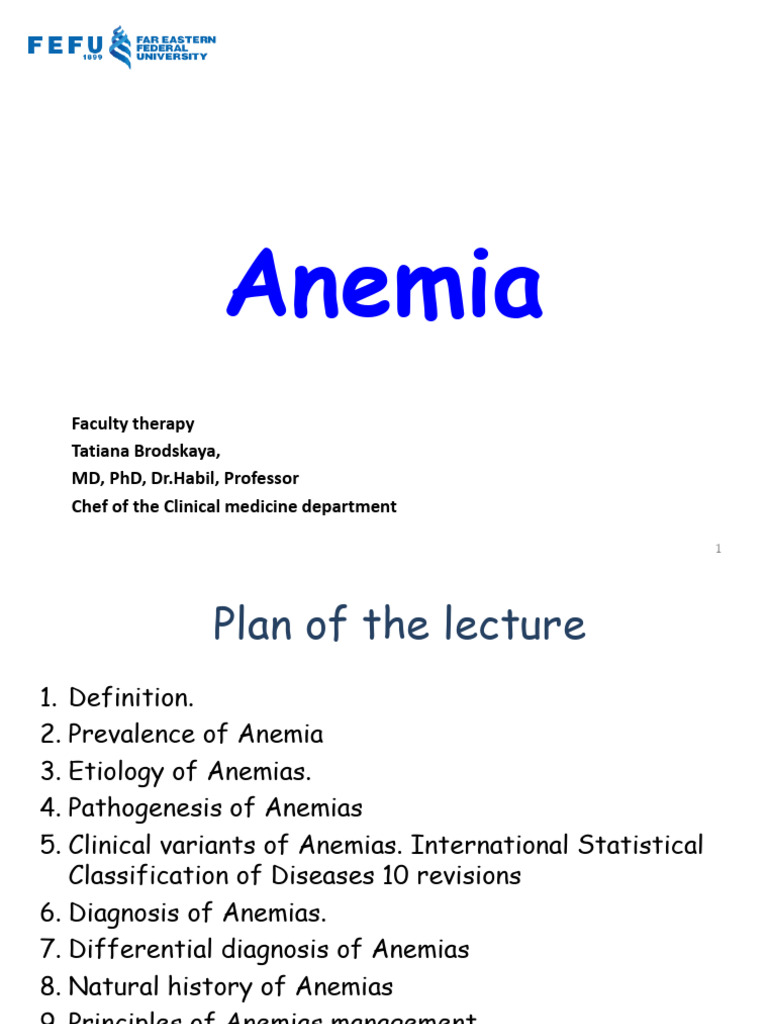 Anemia 1 | PDF | Anemia | Medical Specialties
