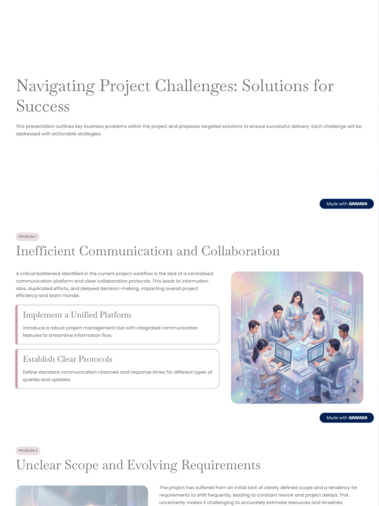 Navigating Project Challenges Solutions for Success | PDF | Risk ...