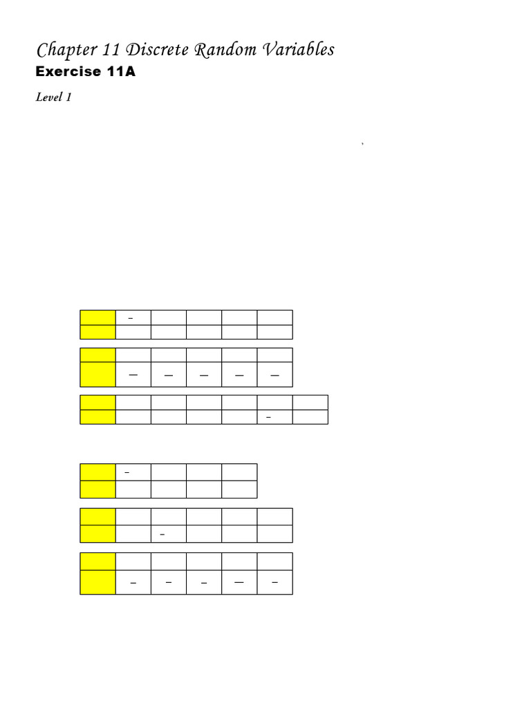Chp11 Discrete Random Variables | PDF | Expected Value | Probability ...