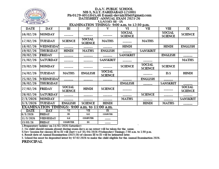 Annual Examination 2025 - 26 Revised | PDF