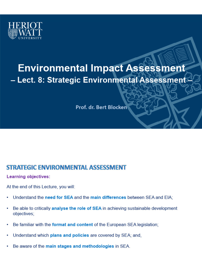 EIA Slides Edinburgh Lecture 8 | PDF | Environmental Impact Assessment ...