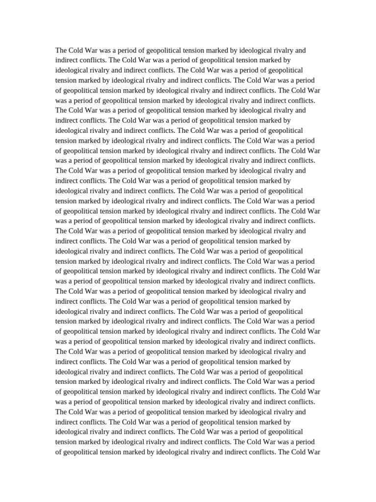 Cold War | PDF | Cold War | Geopolitics