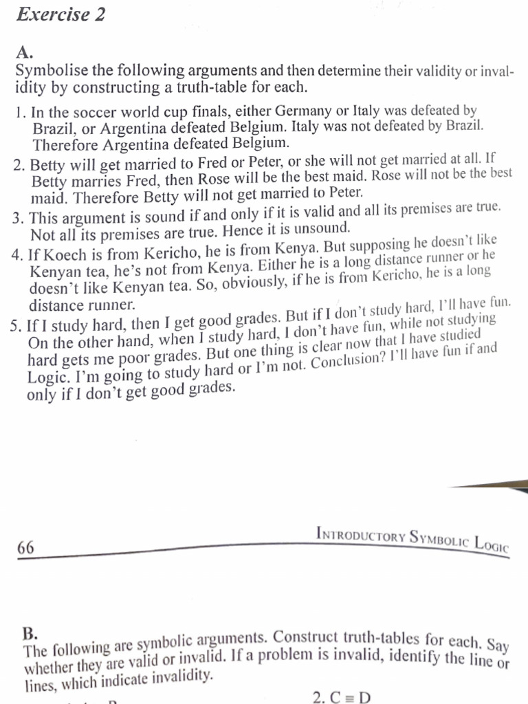 Oreste-Simbolic Logic Exercise 2 | PDF | Argument | Logic