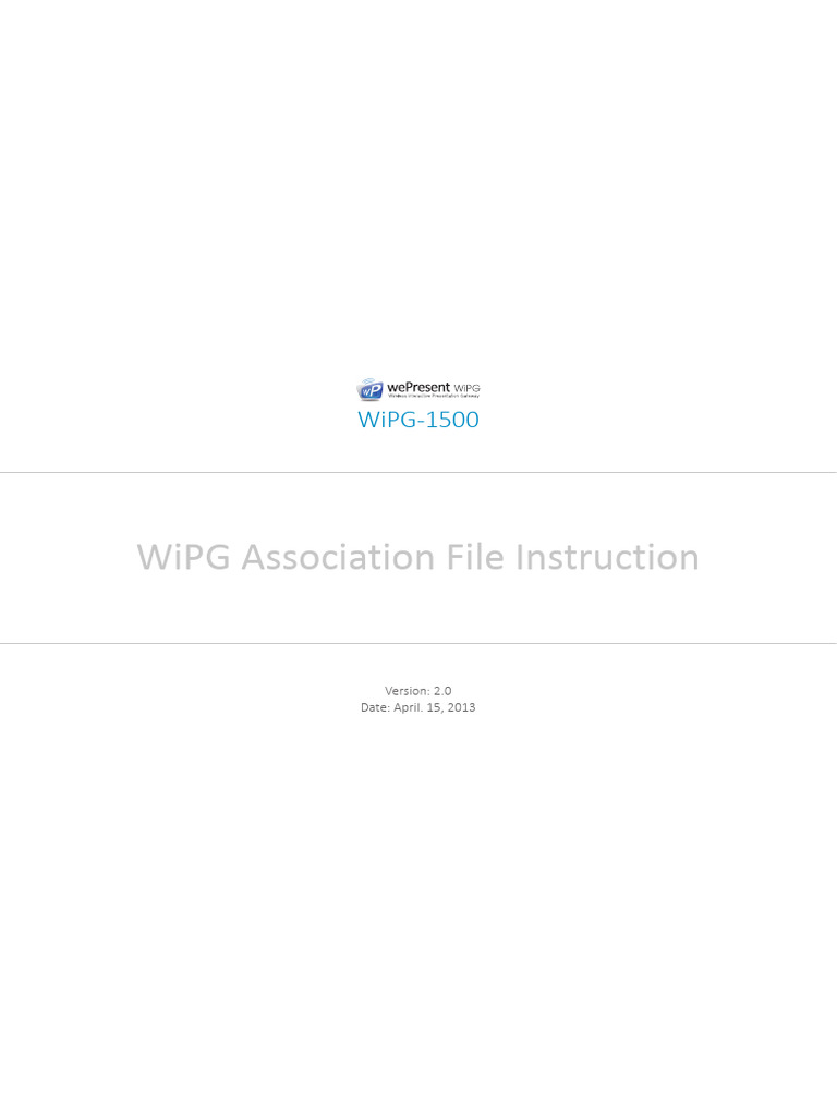 WiPG-1500_WiPG Association File Instructions | PDF