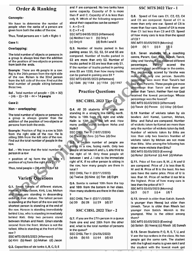 Order and Ranking English | PDF