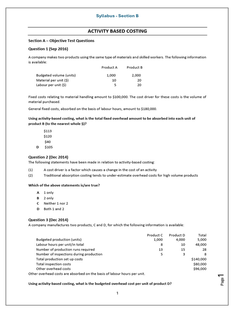 File 2 - Section B | PDF | Cost | Profit (Economics)