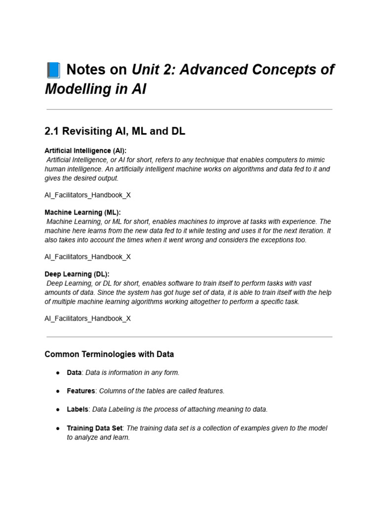 Advanced Concepts of Modelling in AI | PDF | Machine Learning ...