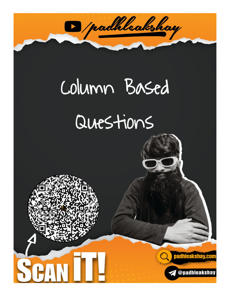 Column Based Questions Class-X SST | PDF