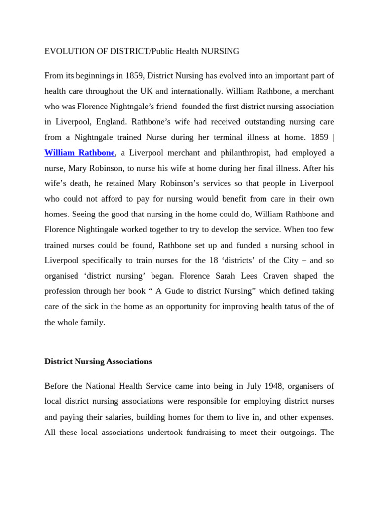 Comh324 District Nursing | PDF | Nursing | Public Health