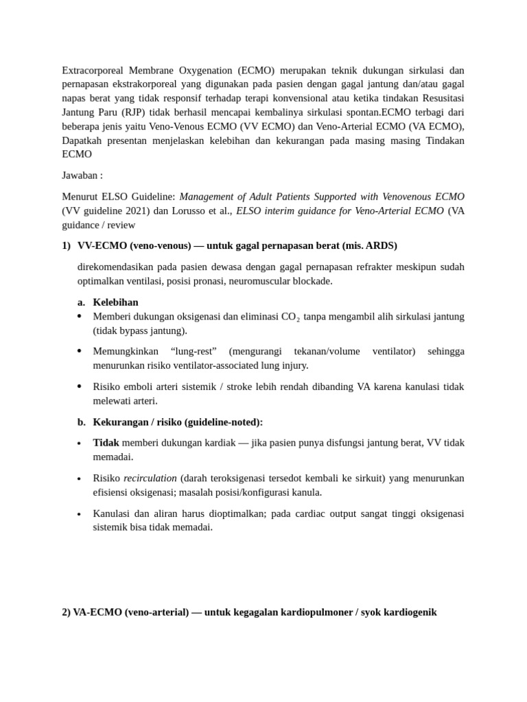 Extracorporeal Membrane Oxygenation - TP Dr. Gilang | PDF