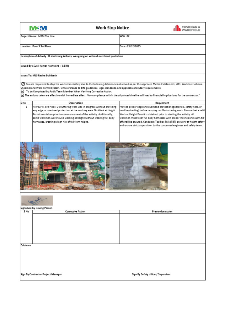 Work Stop Notice | PDF