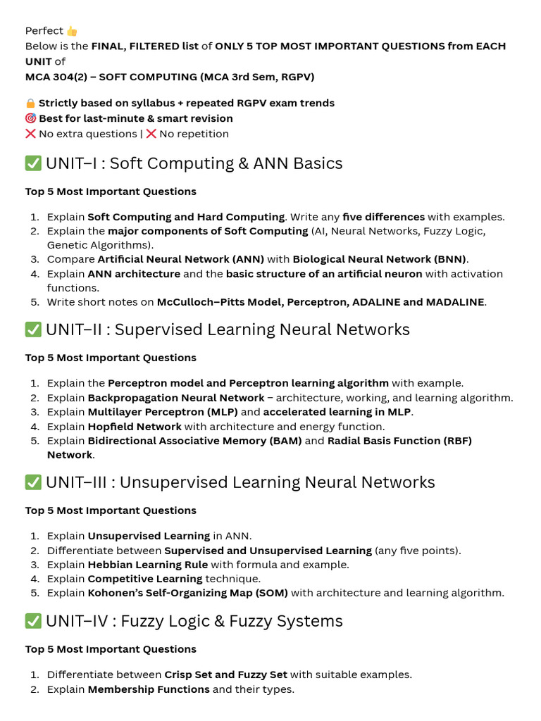Soft Computing 1 To 5 Unit | PDF | Machine Learning | Artificial ...