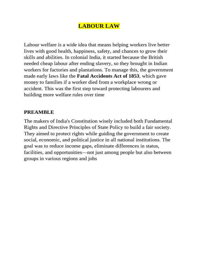 Labour Law Notes Written | PDF