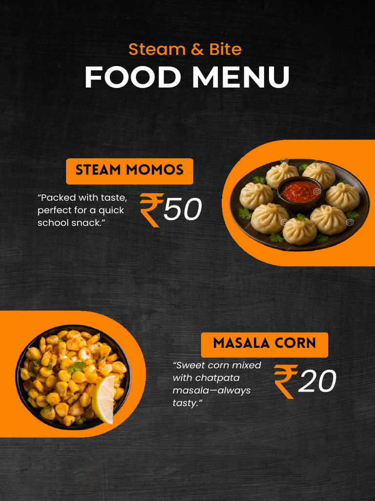 Steam & Bite Menu | PDF