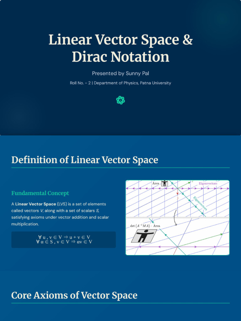 Linear Vector Space and Dirac Notation | PDF