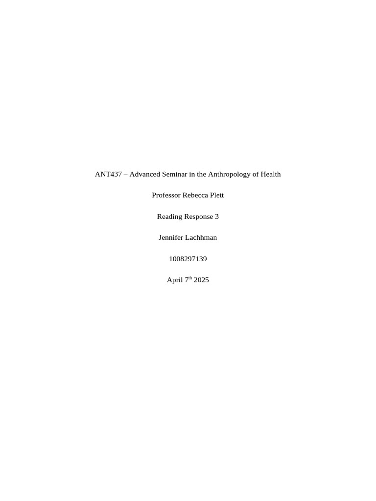 Reading Response 3 | PDF