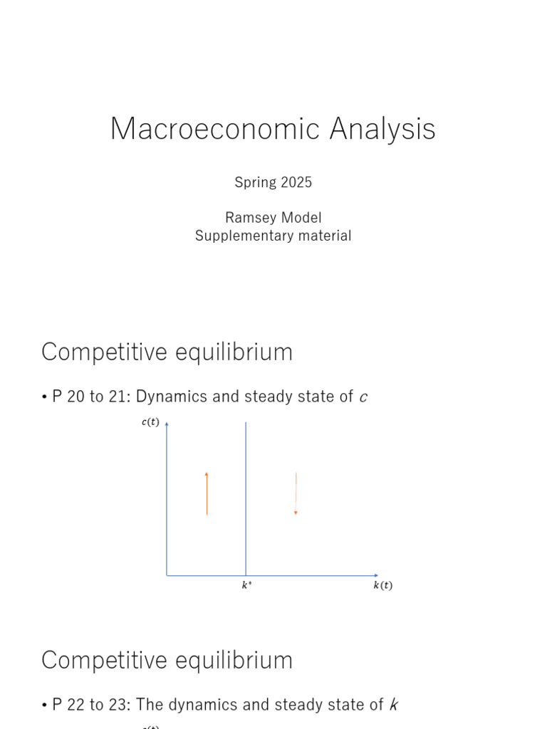 Ramsey Model Supplemantary Material | PDF | Steady State | Economic ...