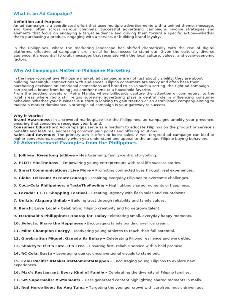 What Is An Ad Campaign | PDF | Advertising | Brand