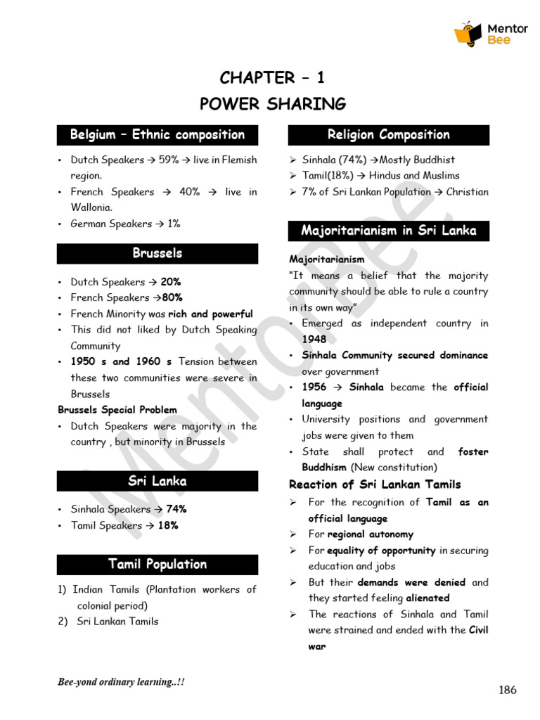 Power Sharing Micro Notes | PDF | Sri Lanka | Belgium