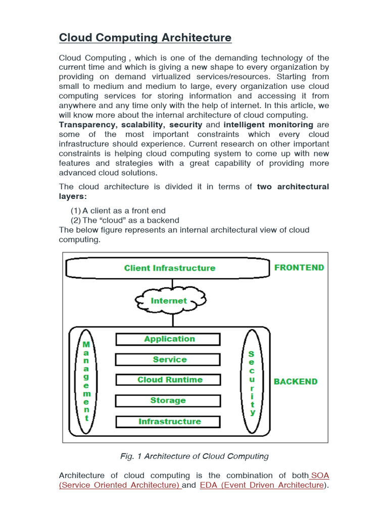 Cloud Computing Architecture | PDF | Cloud Computing | Virtualization