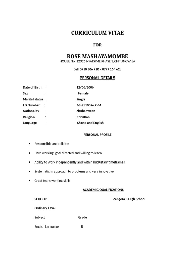 CV Rose | PDF