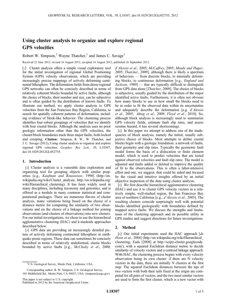 Geophysical Research Letters - 2012 - Simpson - Using Cluster Analysis ...
