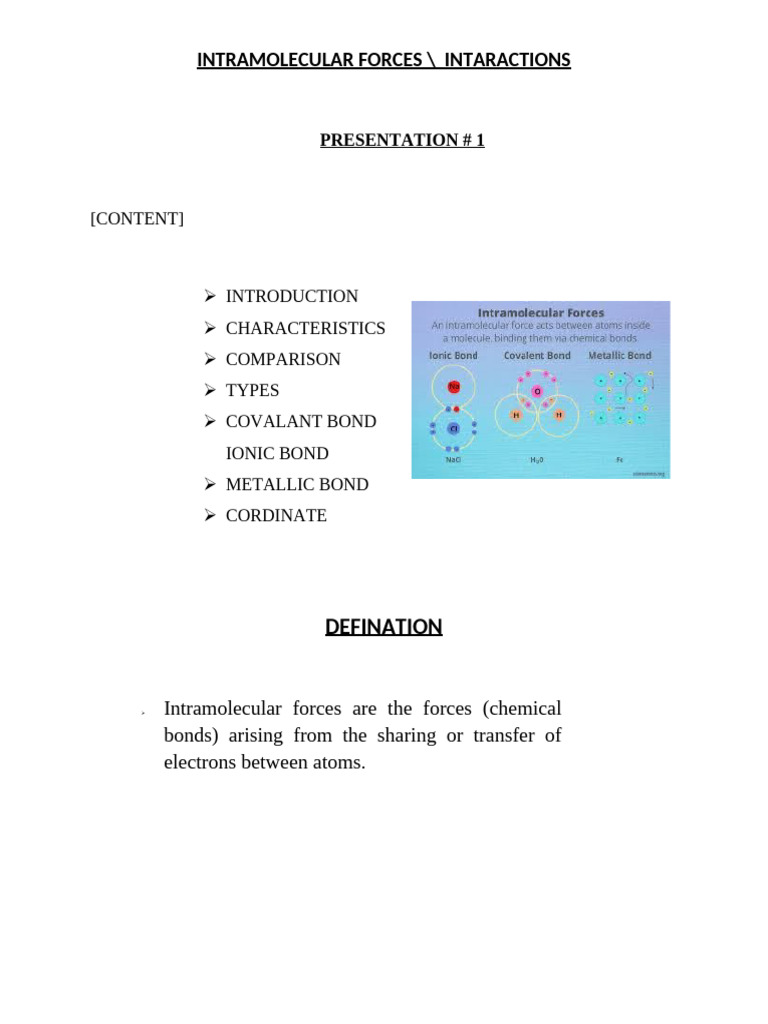 Presentation Intramolecular Forces # 4 | PDF | Chemical Bond | Ionic ...