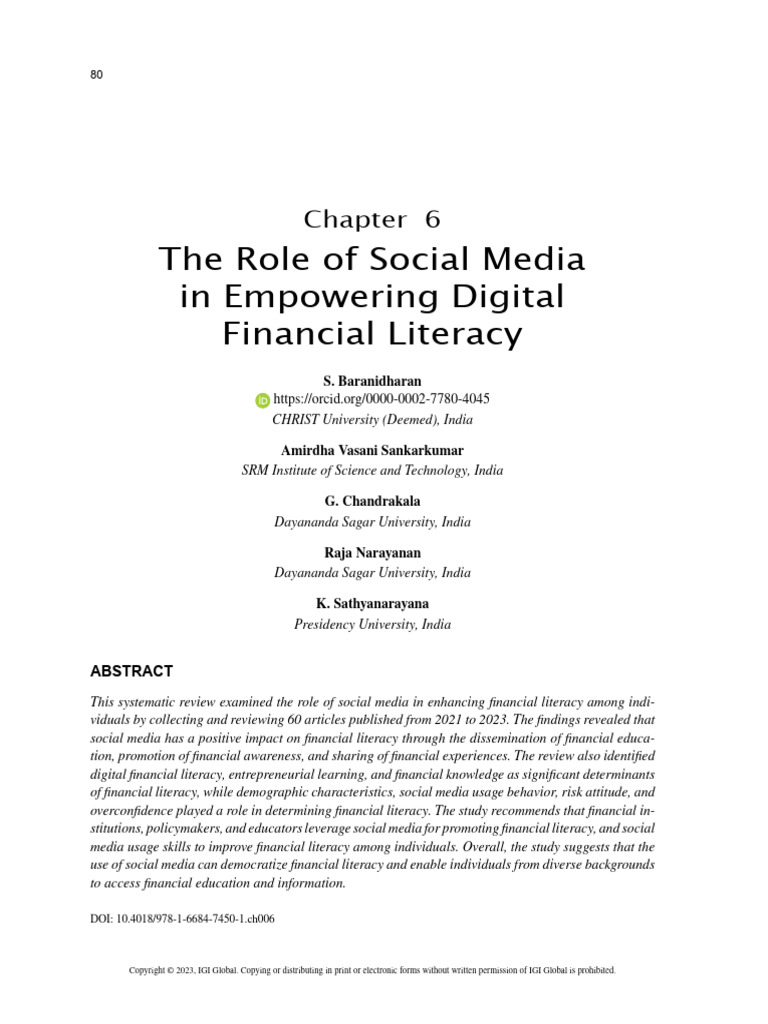 The Role of Social Media in Empowering Digital Financial Literacy | PDF ...