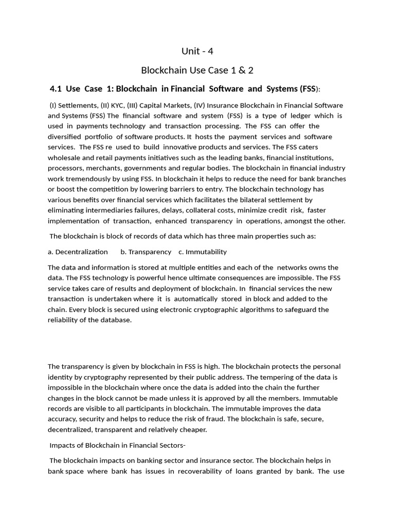 Unit 4 Blockchain | PDF | Internet Of Things | Supply Chain