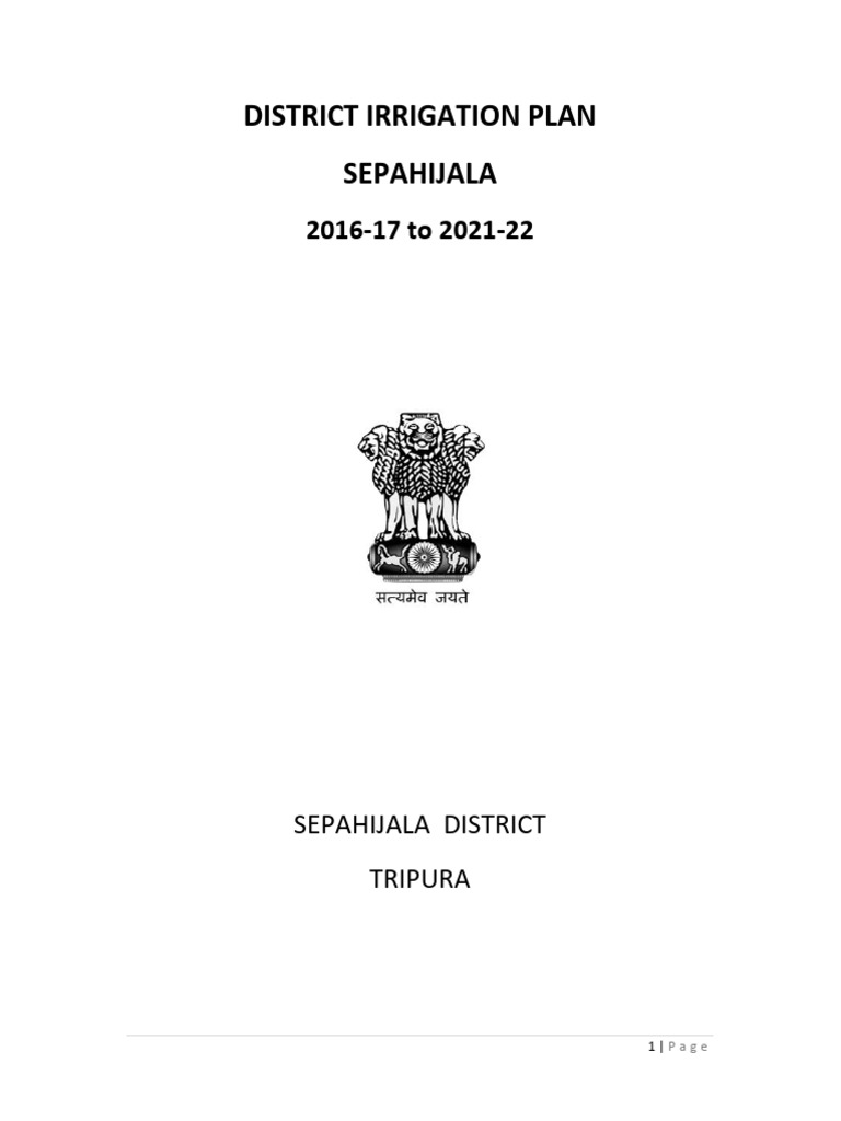 District Irrigation Plan Sepahijala | PDF | Agriculture | Irrigation
