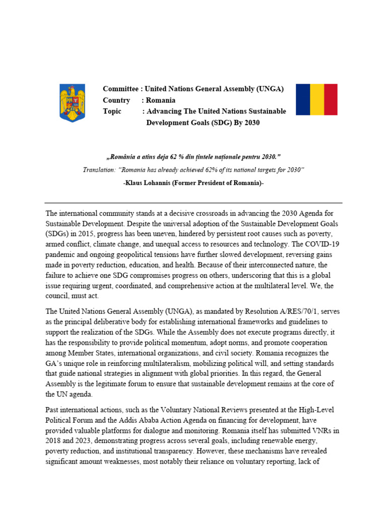 Position Paper Romania Unga | PDF | Sustainability | Economies