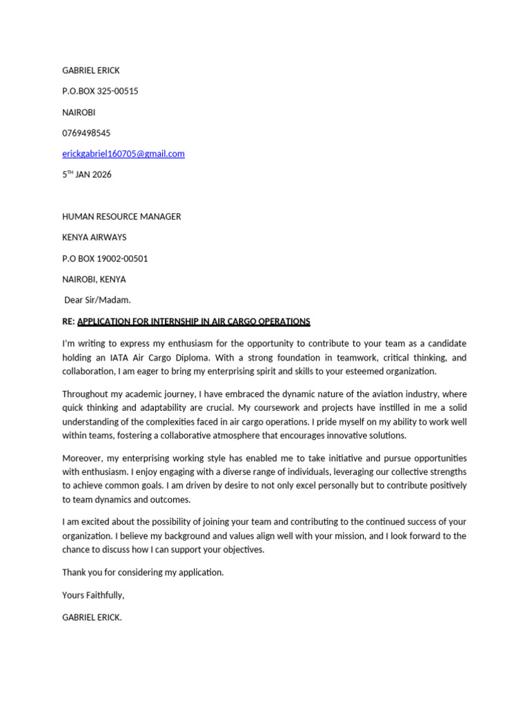 Gabriel's Application Letter | PDF