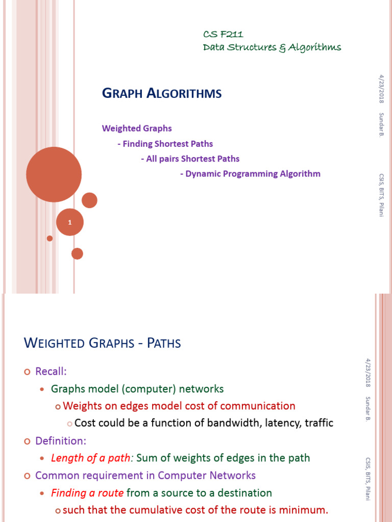 lec33a-apsp | PDF | Algorithms | Algorithms And Data Structures