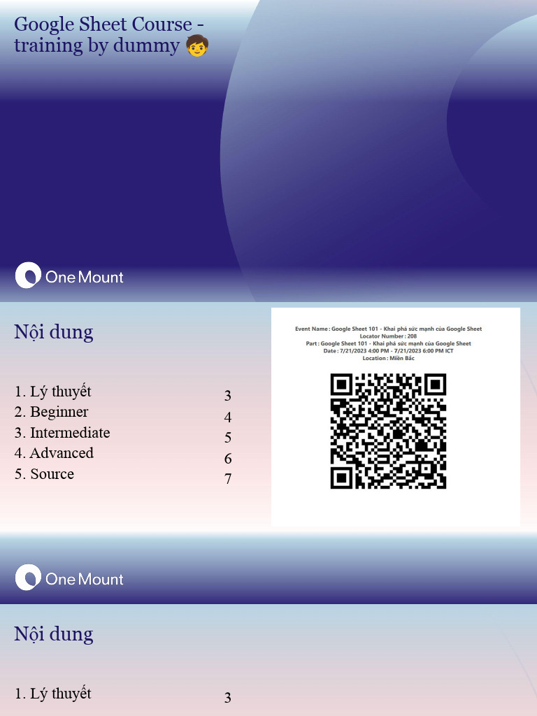 (OMD) Trainning GG Sheet 202307 | PDF