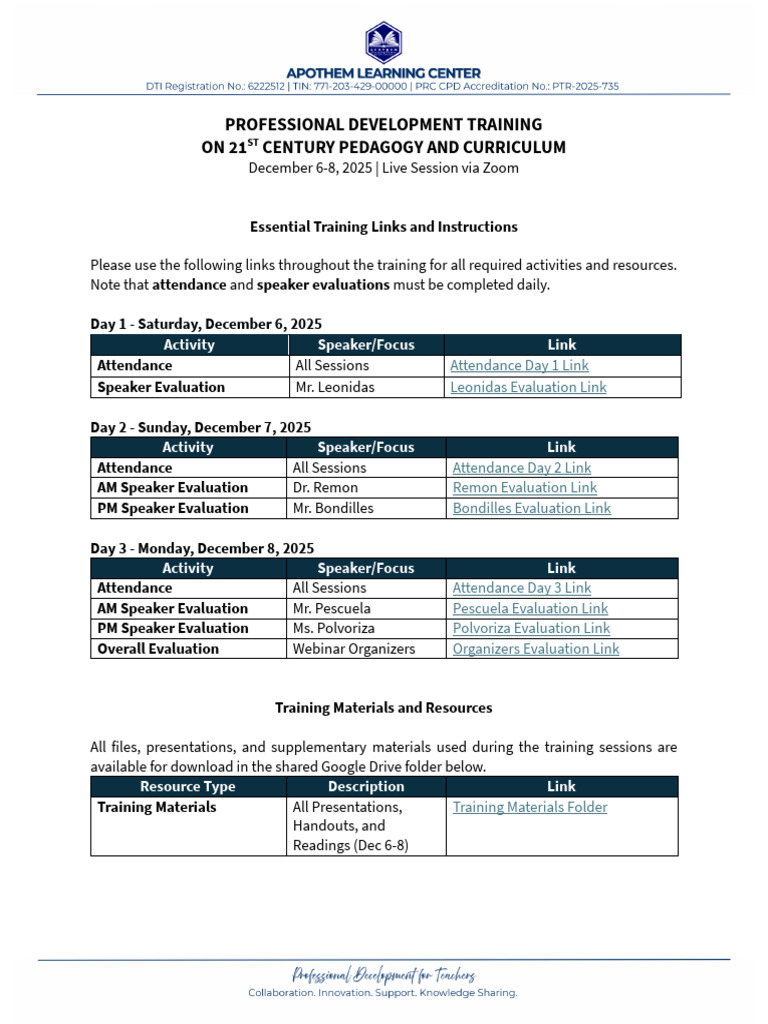 Essential Training Links and Instructions | PDF | Computing | Software