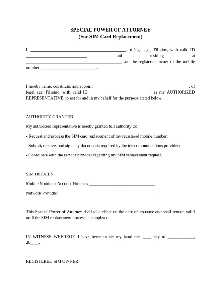 SIM SPA Template | PDF