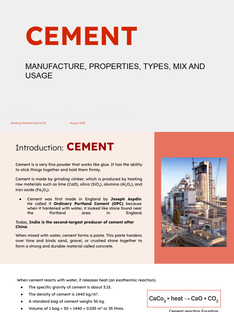 Cement b.arch 2y | PDF | Cement | Concrete