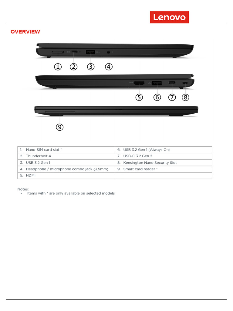 ThinkPad L13 Gen 3 Intel Spec | PDF | Usb | Wi Fi