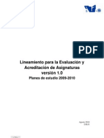 Lineamiento para la Evaluación y Acreditación de Asignaturas