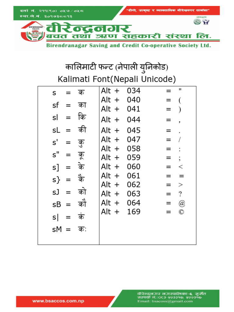 Kalimati Shortcut Key | PDF