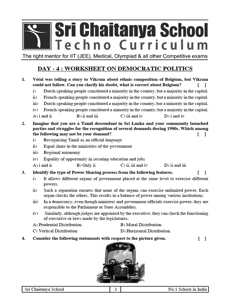 Democratic Politics Worksheet | PDF | Democracy | Political Ideologies