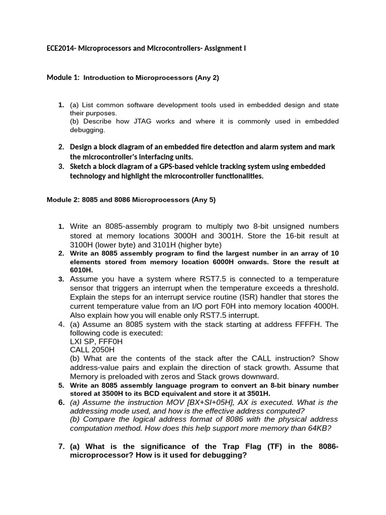 ECE2014 - MPMC - Assignment 1 | PDF | Embedded System | Microcontroller