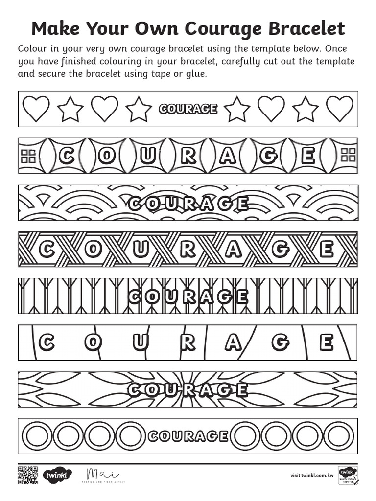 Make Your Own Courage Bracelet Paper Craft | PDF
