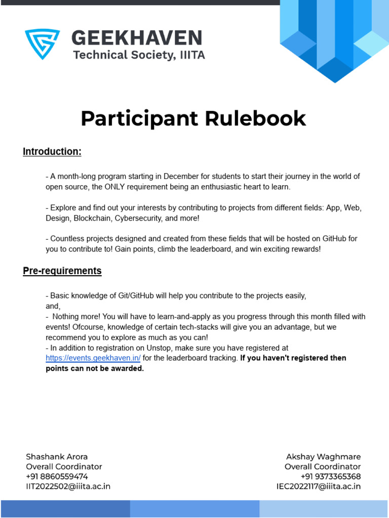 Participant Rulebook | PDF | Information Technology | Software
