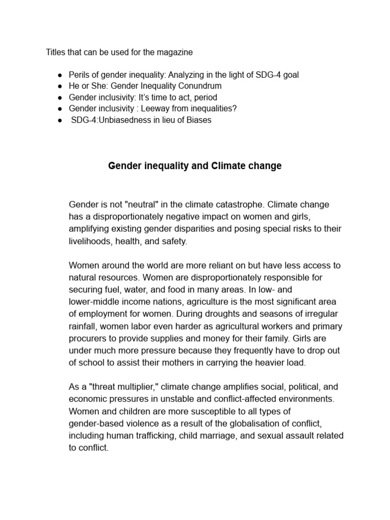 Gender Inequality | PDF