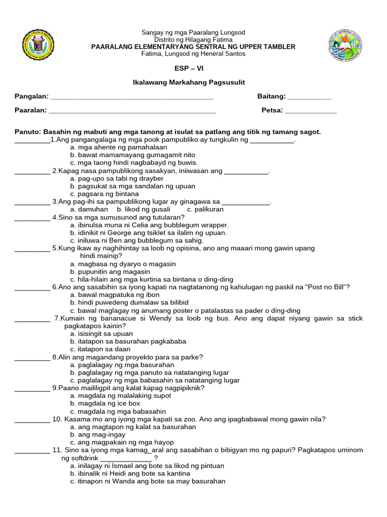 2ND Quarter Exam Esp | PDF