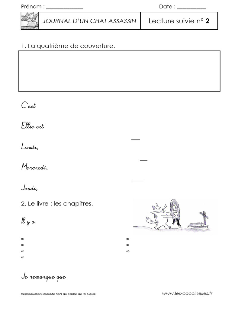 La Quatrième de Couverture.: Journal D'Un Chat Assassin | PDF