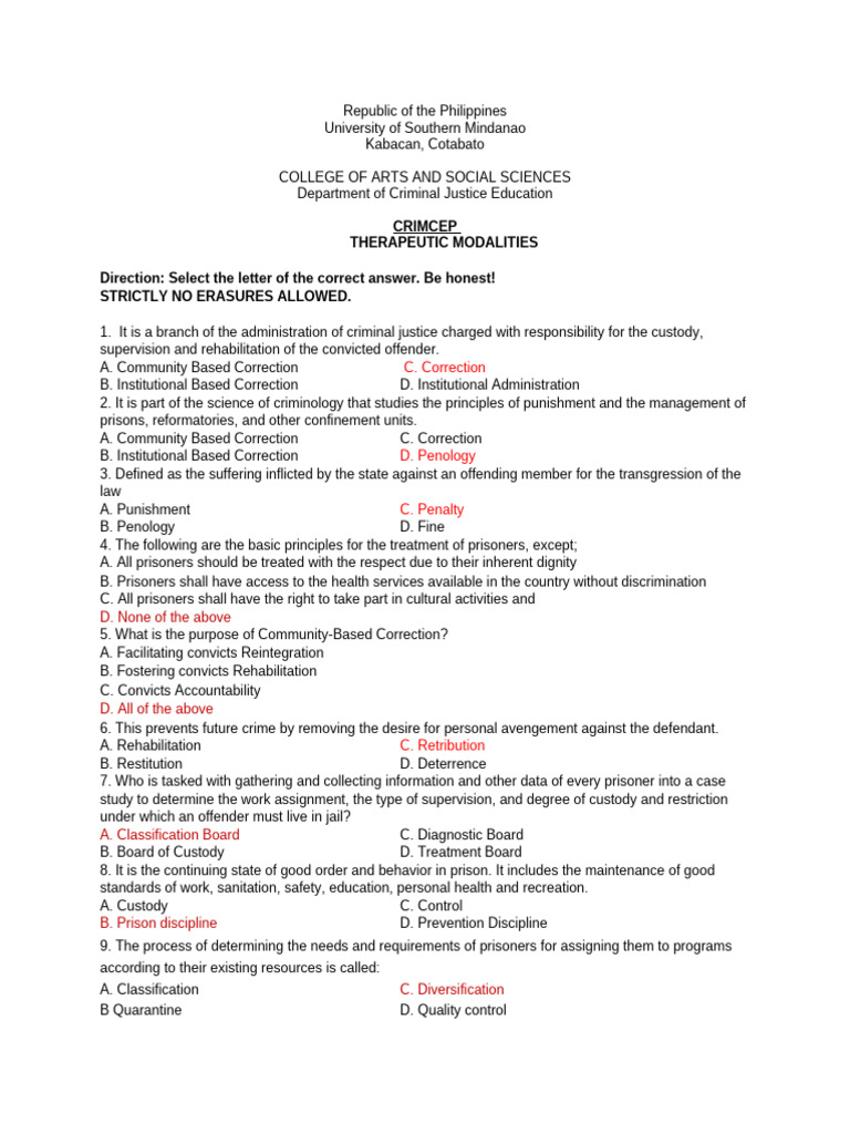 Therapeutic Modalities Crimcep | PDF | Prison | Rehabilitation (Penology)
