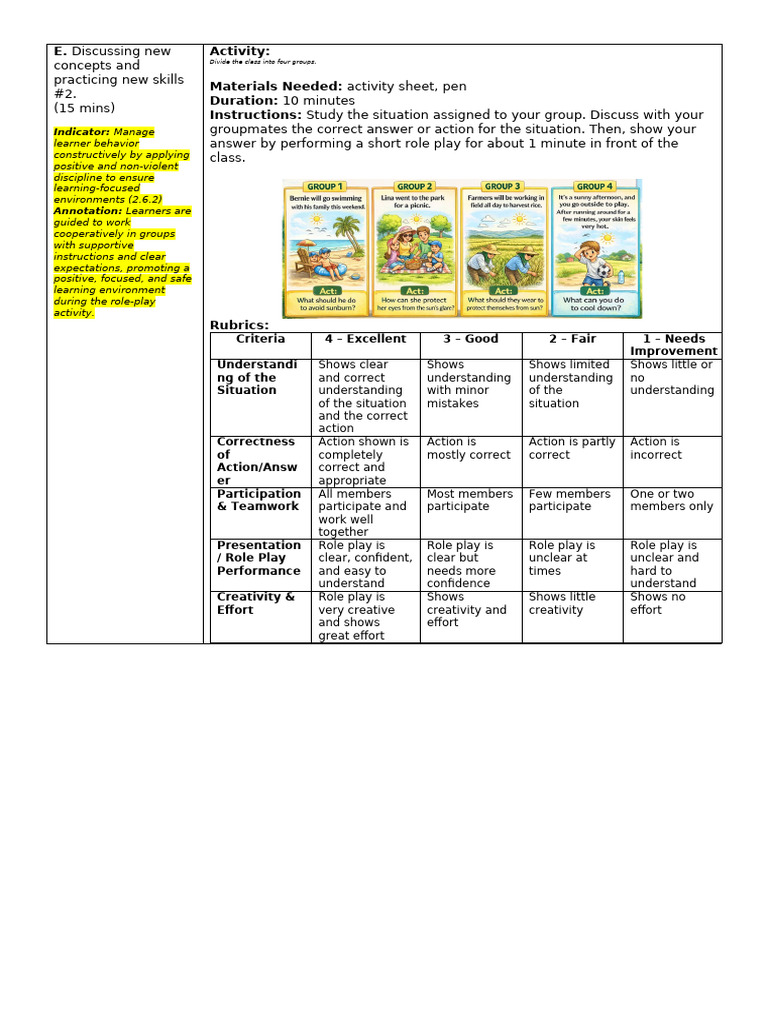 Rubrics Science3 Q3 Week7 Day4 | PDF | Learning | Cognitive Psychology